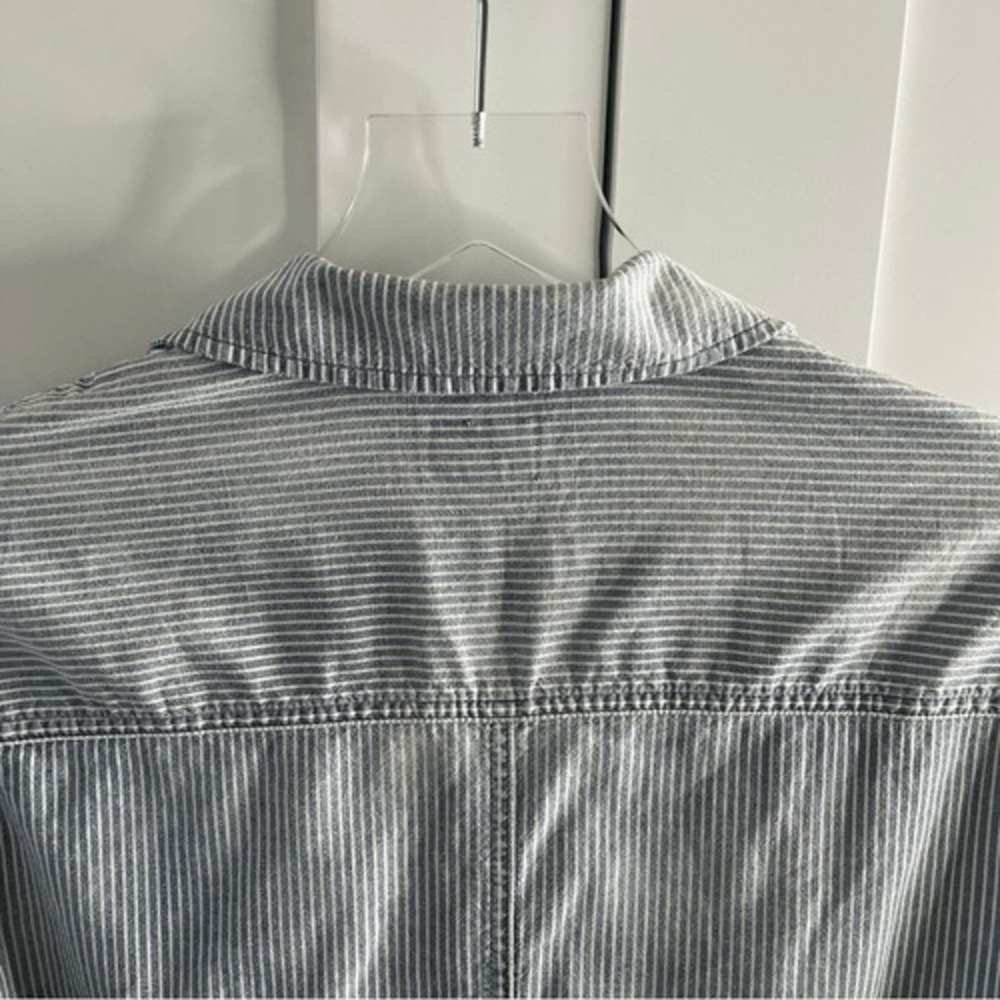 Adriano Goldschmied Rochelle Romper Chambray Stripe Blue Zipper front Small NWOT - Picture 12 of 16
